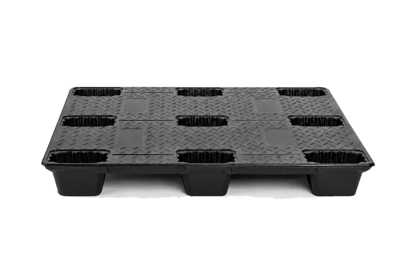 Black ESPO stackable plastic pallet