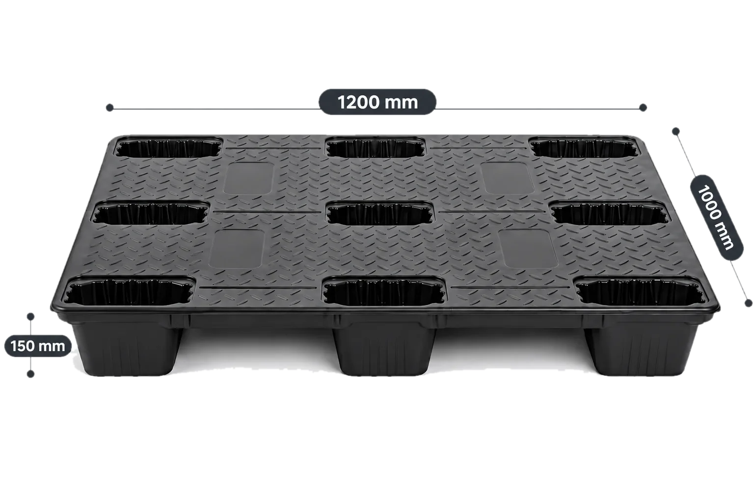 ESPO stackable pallet, 1200 × 1000 × 150 mm